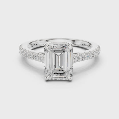 Soren Emerald-Cut Pavé Diamond Ring