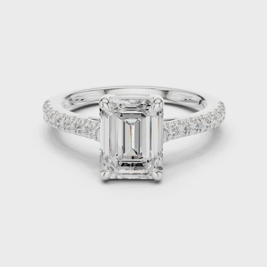 Soren Emerald-Cut Pavé Diamond Ring