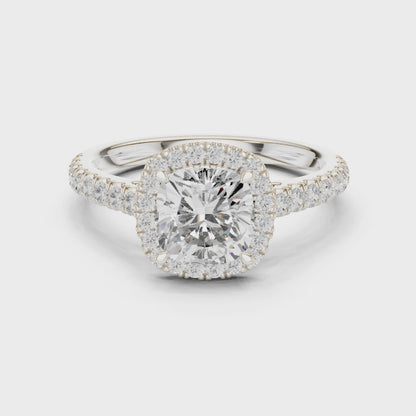 Kade Radiant Halo Cushion Diamond Ring