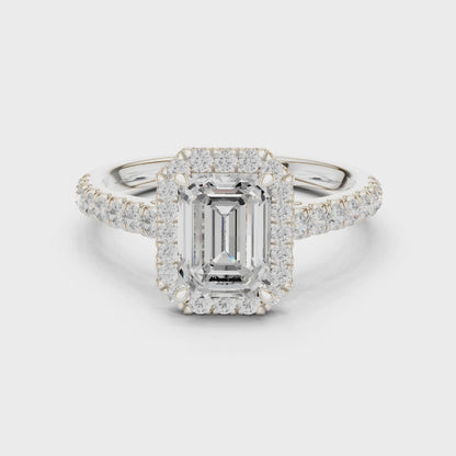 Kian Imperial Halo Emerald Diamond Ring