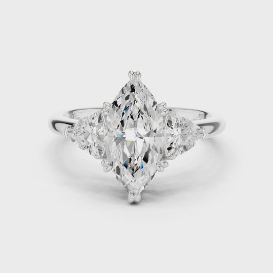 Genevieve Royal Marquise Three-Stone Diamond Ring