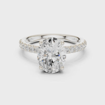 Enid Celeste Pavé Oval Diamond Ring