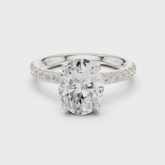 Enid Celeste Pavé Oval Diamond Ring