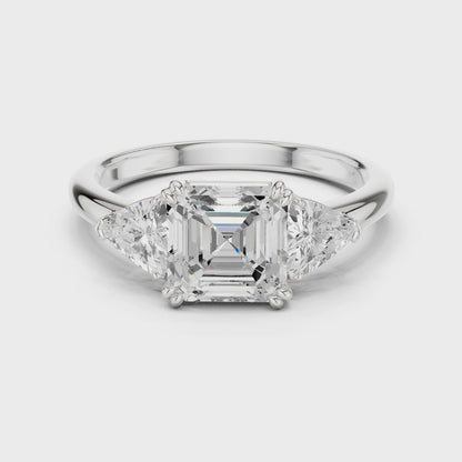 Constantine Imperial Asscher Three-Stone Diamond Ring