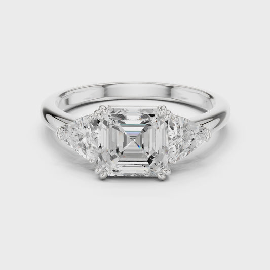 Constantine Imperial Asscher Three-Stone Diamond Ring