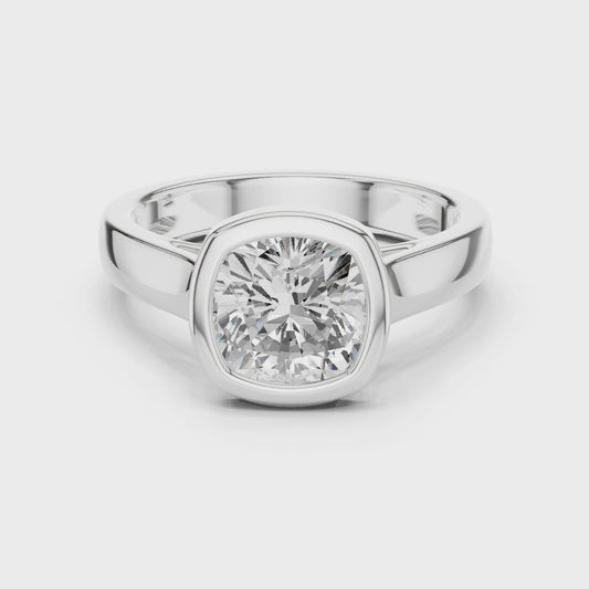 Soho Cushion Halo Bezel Diamond Ring