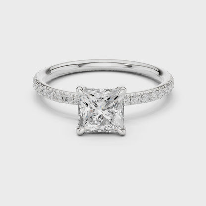 Gemma Celeste Pavé Princess Diamond Ring