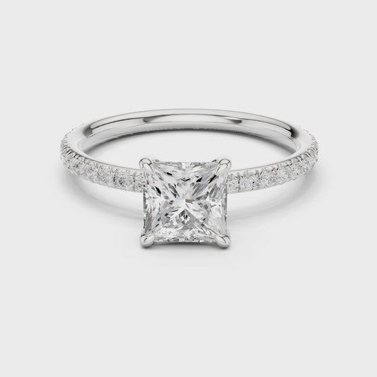 Gemma Celeste Pavé Princess Diamond Ring