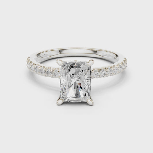 Knox Classic Pavé Radiant Diamond Ring