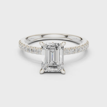 Remi Classic Pavé Emerald Diamond Ring