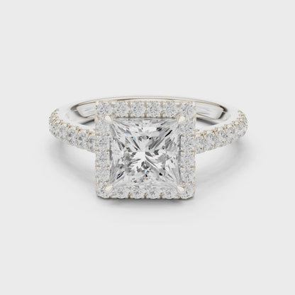 Nico Radiant Halo Princess Diamond Ring