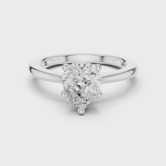 Freya Pear-Cut Solitaire Diamond Ring