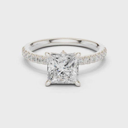 Finn Classic Pavé Princess Diamond Ring