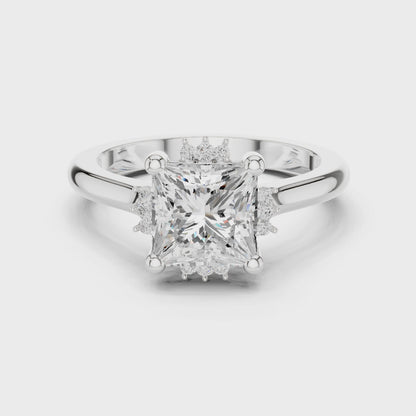 Monarch Princess Diamond Halo Ring
