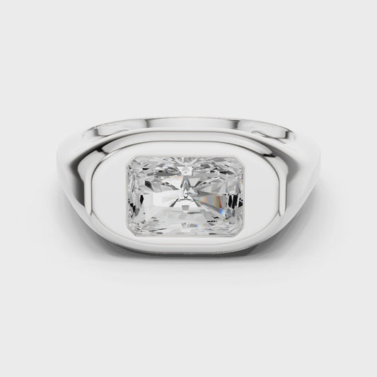 Forge Bold Radiant Bezel Signet Diamond Ring