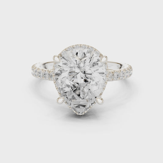 Lark Seraphina Pear Halo Diamond Ring
