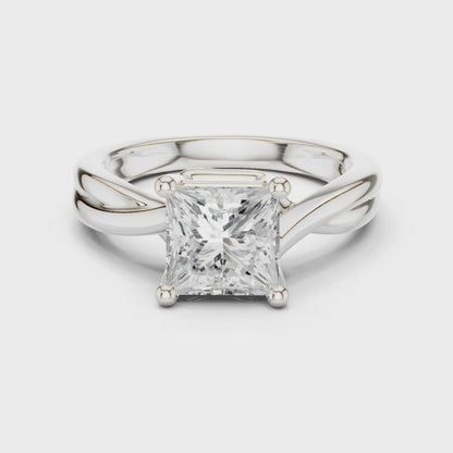Gia Twisted Radiance Princess Diamond Ring