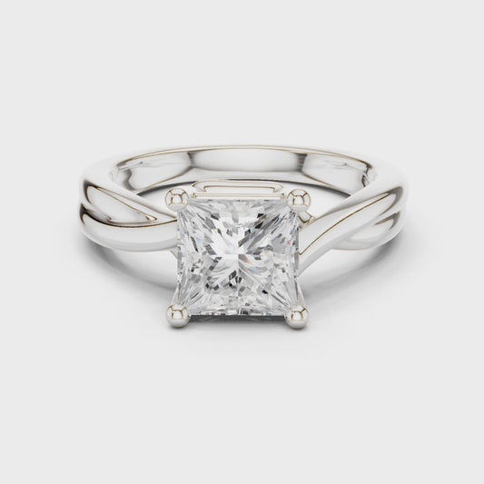 Gia Twisted Radiance Princess Diamond Ring