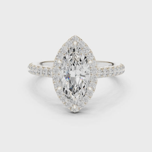 Luke Regal Halo Marquise Diamond Ring