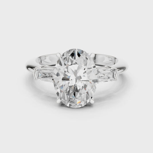 Sorrento Oval Diamond Three-Stone Ring
