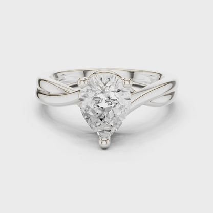 Flora Twisted Elegance Pear Diamond Ring