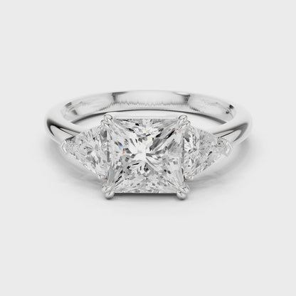 Alexandra Royal Princess Three-Stone Diamond Ring