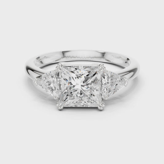 Alexandra Royal Princess Three-Stone Diamond Ring