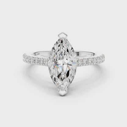 Valli Marquise-Cut Pavé Diamond Ring