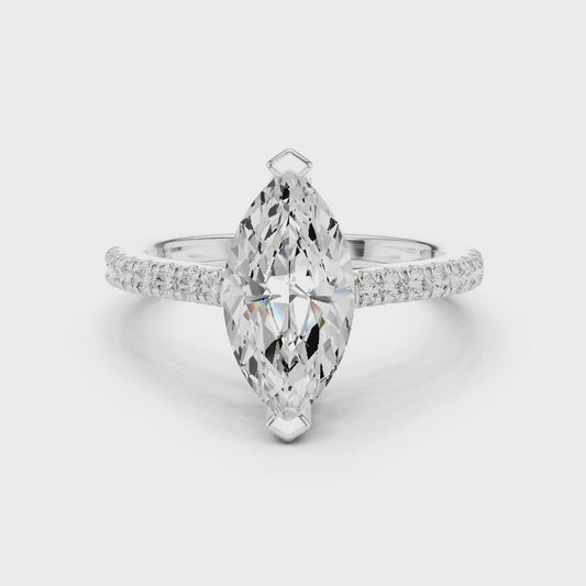 Valli Marquise-Cut Pavé Diamond Ring