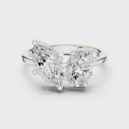 Seraphina Marquise & Oval Diamond Toi et Moi Ring