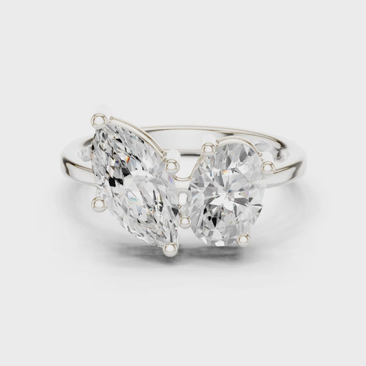 Seraphina Marquise & Oval Diamond Toi et Moi Ring