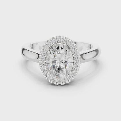 Odessa Oval Diamond Halo Engagement Ring
