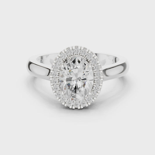 Odessa Oval Diamond Halo Engagement Ring
