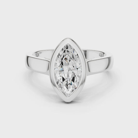 Veda Majestic Marquise Bezel Diamond Ring