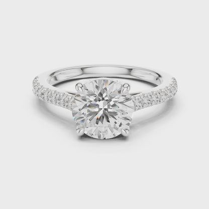 Mura Round-Cut Pavé Diamond Ring