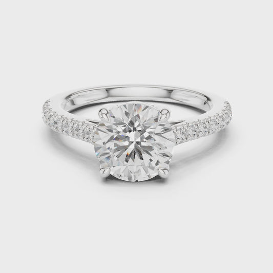 Mura Round-Cut Pavé Diamond Ring