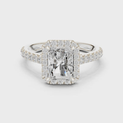 Otis Brilliant Halo Radiant Diamond Ring