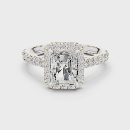 Otis Brilliant Halo Radiant Diamond Ring