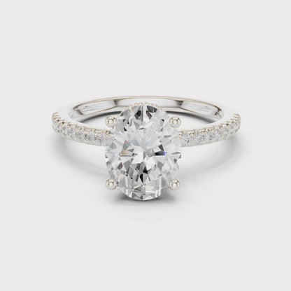 Lyrique Aurielle Pavé Oval Diamond Ring
