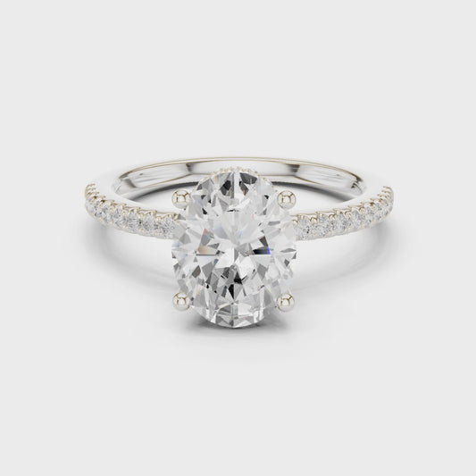 Lyrique Aurielle Pavé Oval Diamond Ring
