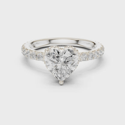 Cara Luxe Halo Heart Diamond Pav茅 Ring