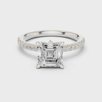 Tate Classic Pavé Asscher Diamond Ring