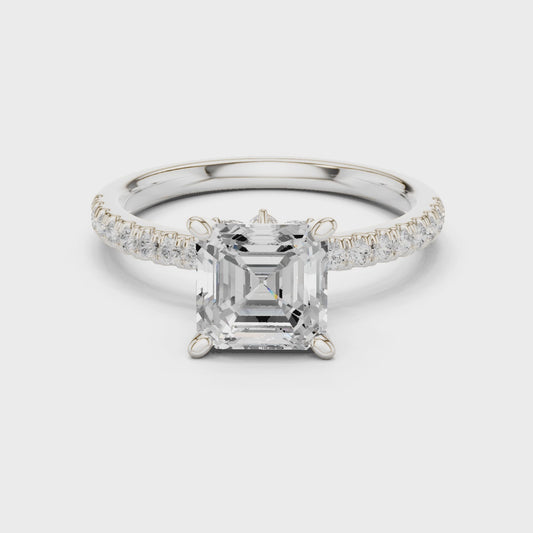 Tate Classic Pavé Asscher Diamond Ring