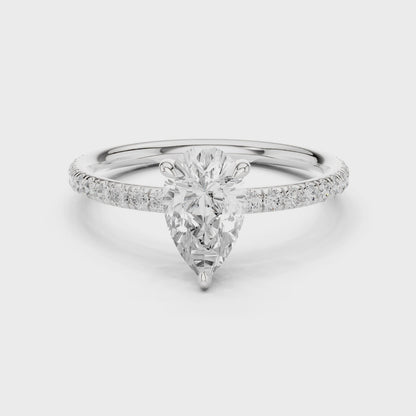 Faye Celeste Pavé Pear Diamond Ring