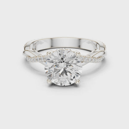 Rhea Twilight Crisscross Round Diamond Pavé Ring