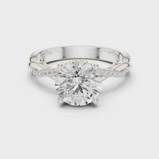 Rhea Twilight Crisscross Round Diamond Pavé Ring