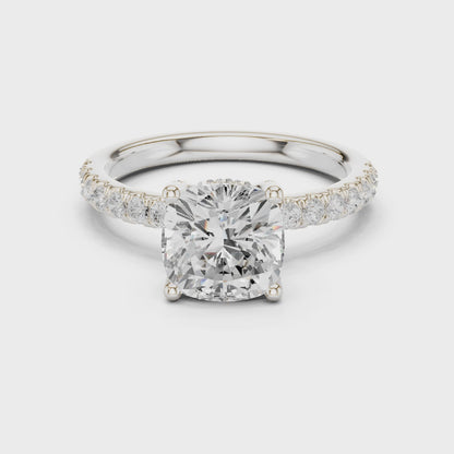 Beth Celeste Pavé Cushion Diamond Ring