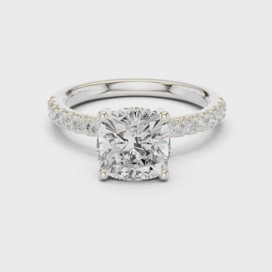 Beth Celeste Pavé Cushion Diamond Ring