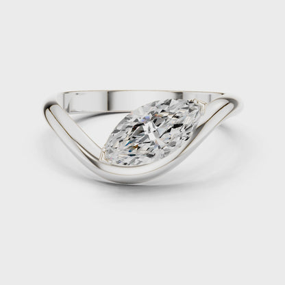 Solitaire East West Marquise Ring