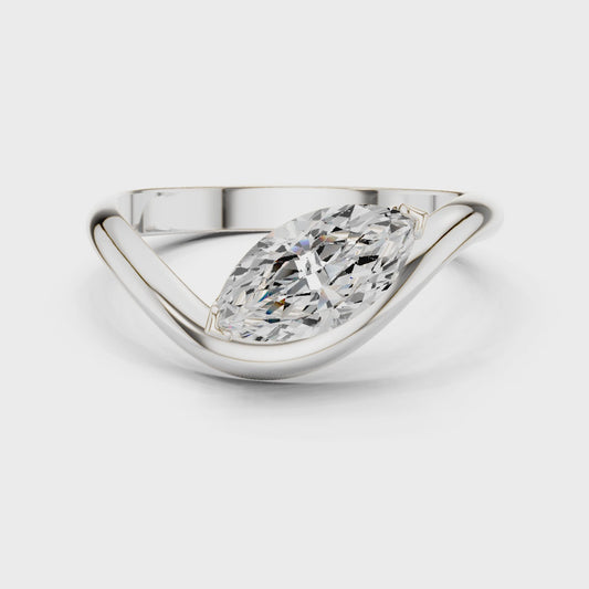 Solitaire East West Marquise Ring